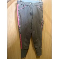 PANTALON FOUGANZA 36 ROSE ET MARRON