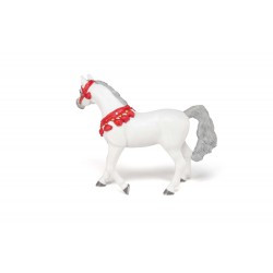 Cheval Arabe blanc en tenue de parade PAPO