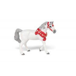 Cheval Arabe blanc en tenue de parade PAPO