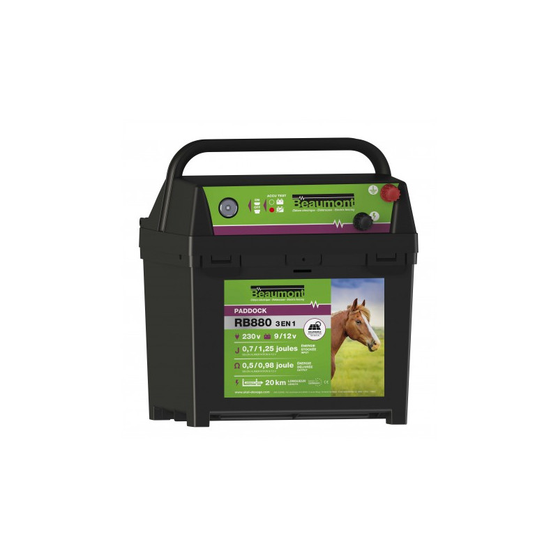 Poste BEAUMONT - Paddock RB880 3-en-1 + panneau solaire 10 W