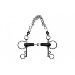 Mors Pelham METALAB, caoutchouc brisé