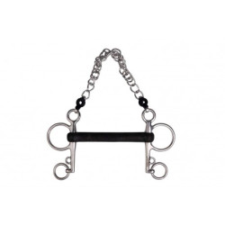 Mors Pelham METALAB, caoutchouc rigide droit