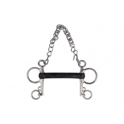 Mors Pelham METALAB, caoutchouc souple droit