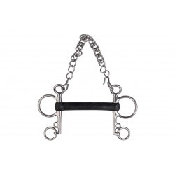 Mors Pelham METALAB, caoutchouc souple droit