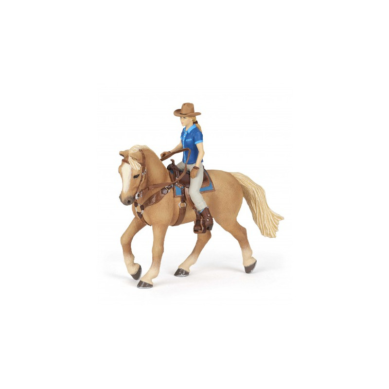 Cheval western et sa cavalière PAPO