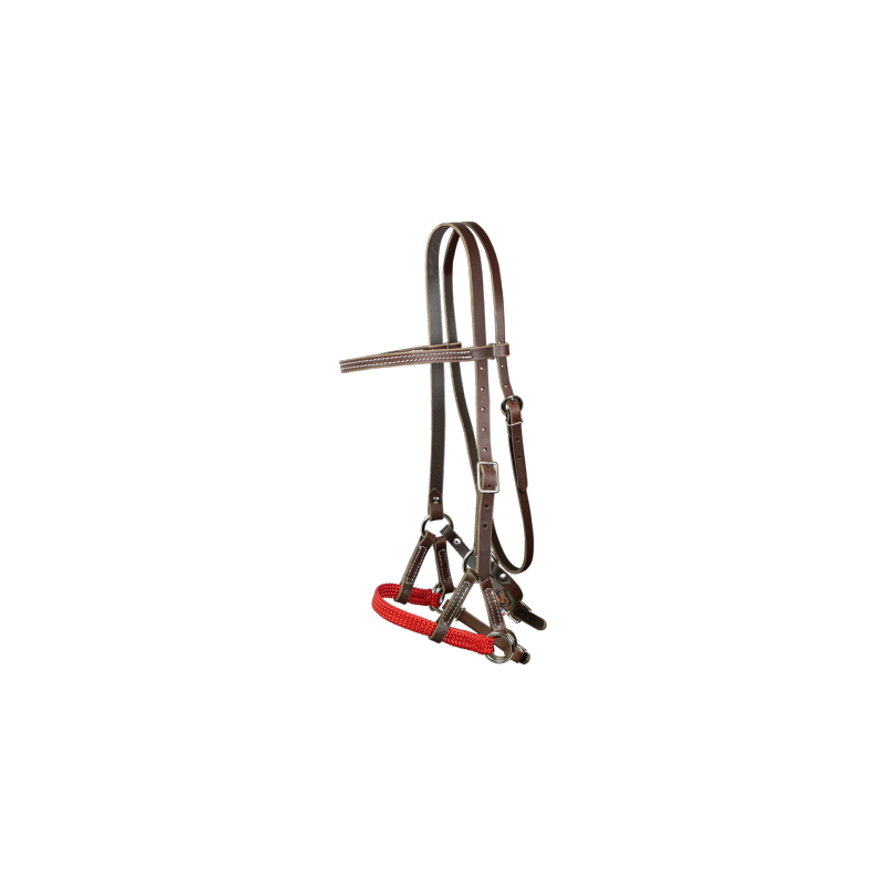 Side-pull cuir & polytresse plate