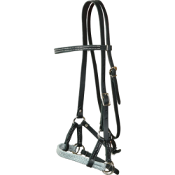 Side-pull cuir & polytresse plate