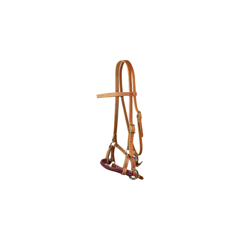 Side-pull cuir & polytresse ronde