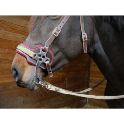 Hackamore en Cuir et Feutre de Laine