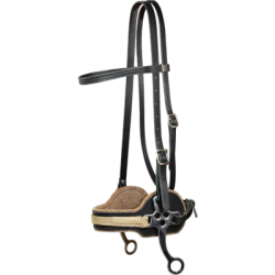 Hackamore en Cuir et Feutre de Laine avec bridon complet