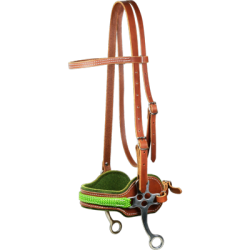 Hackamore en Cuir et Feutre de Laine avec bridon complet